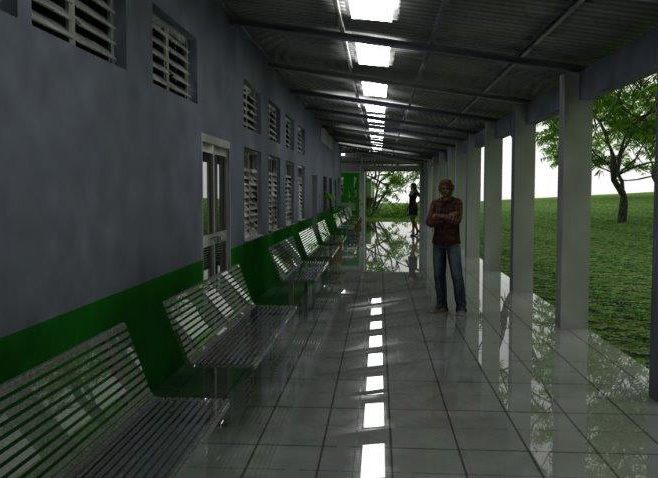 Uno de los pasillos interiores de la futura ampliación en Información.