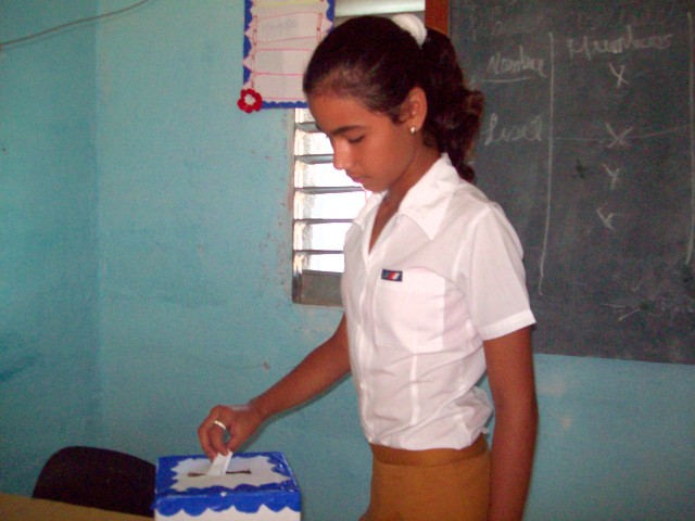 Elecciones pioneriles en Amancio. Foto: Niria Isabel Cardoso Estrada