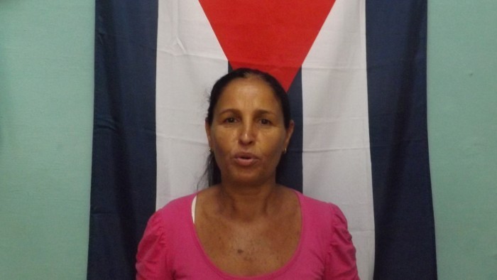 Deivis Cruz Arias, secretaria de la Federación de Mujeres Cubanas, en Amancio. Foto: Niria Isabel Cardoso Estrada