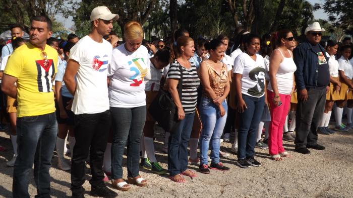 Acto Municipal por aniversarios de la Organización de Pioneros José Martí y la Unión de Jóvenes Comunistas en Amancio. Foto: Rafael Aparicio Coello.
